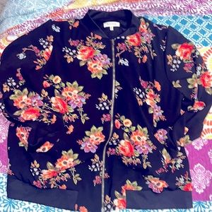 Monteau Los Angeles size 2X flower Jacket with pockets